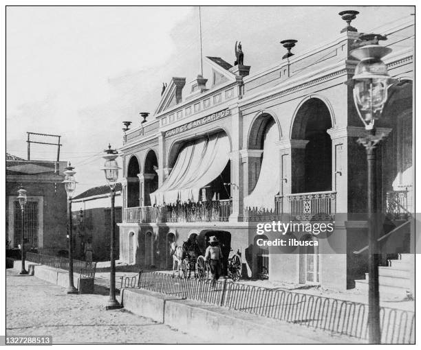 antique black and white photograph: san carlos club, santiago de cuba - san carlos stock illustrations