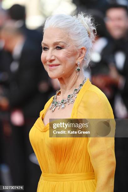 Helen Mirren attends the "Annette" screening and opening ceremony during the 74th annual Cannes Film Festival on July 06, 2021 in Cannes, France.