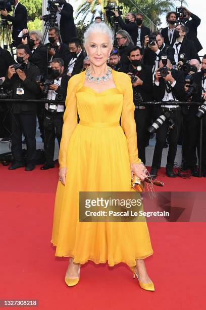 Dame Helen Mirren attends the "Annette" screening and opening ceremony during the 74th annual Cannes Film Festival on July 06, 2021 in Cannes, France.