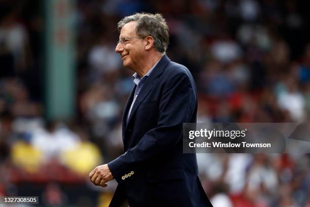 Chairman of the Boston Red Sox Tom Werner walks on the field before the game between the Boston Red Sox and the New York Yankees at Fenway Park on...