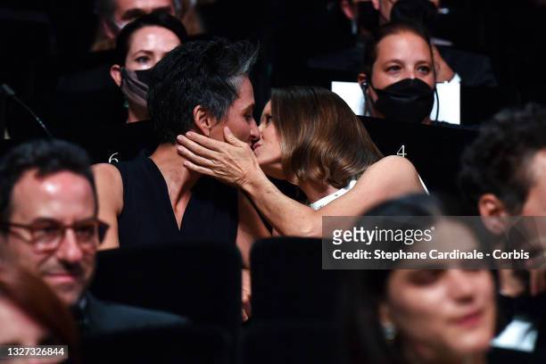 Jodie Foster and Alexandra Hedison during the opening ceremony of the 74th annual Cannes Film Festival on July 06, 2021 in Cannes, France.