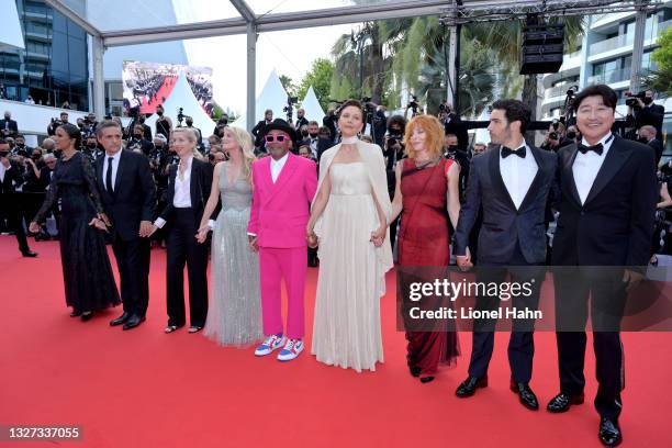 Jury members Mati Diop, Kleber Mendonça Filho, Jessica Hausner, Mélanie Laurent, Jury president Spike Lee, Maggie Gyllenhaal, Mylène Farmer, Tahar...