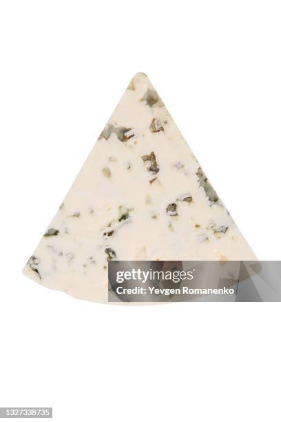blue cheese isolated on white background - blauschimmelkäse stock-fotos und bilder