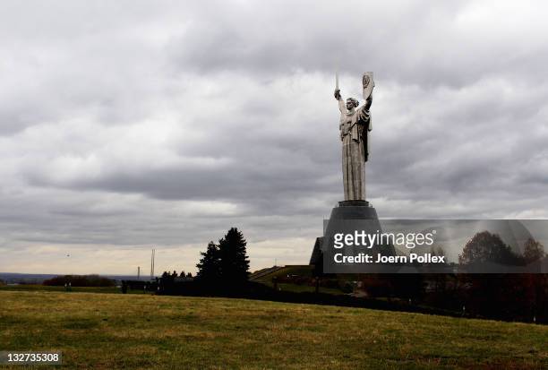 The Motherland monument is pictured on November 10, 2011 in Kiev, Ukraine. Kiev is the capital and the largest city of Ukraine. The 2012 UEFA...