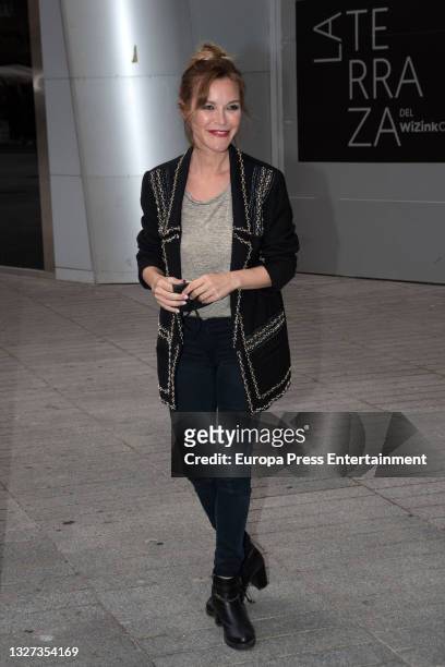 Maria Esteve arrives at the Wizink Center to enjoy the concert of her friend, Pablo Alboran, on July 6 in Madrid, Spain.