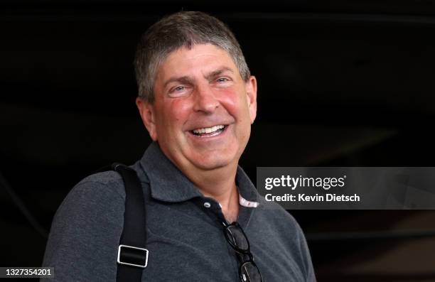 Of NBC Jeff Shell arrives for the Allen & Company Sun Valley Conference on July 06, 2021 in Sun Valley, Idaho. After a year hiatus due to the...