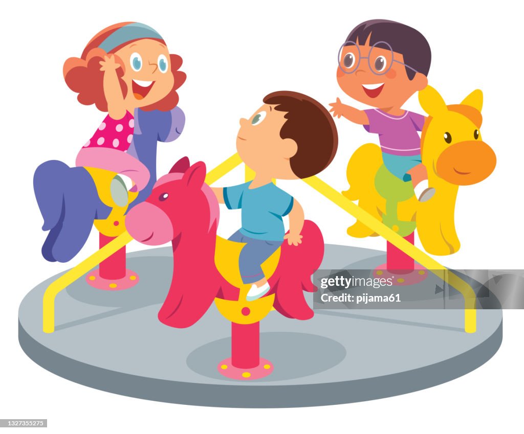 Carton Rides Cartoon Amusement Park Rides Clip Art