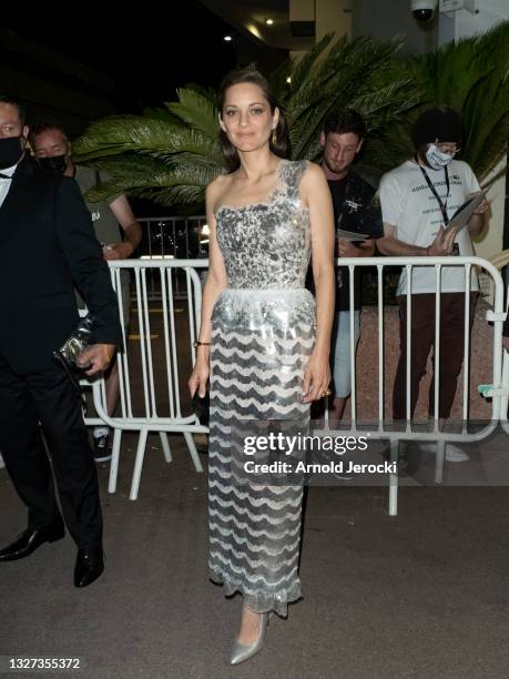Marion Cotillard is seen during the 74th annual Cannes Film Festival on July 06, 2021 in Cannes, France.