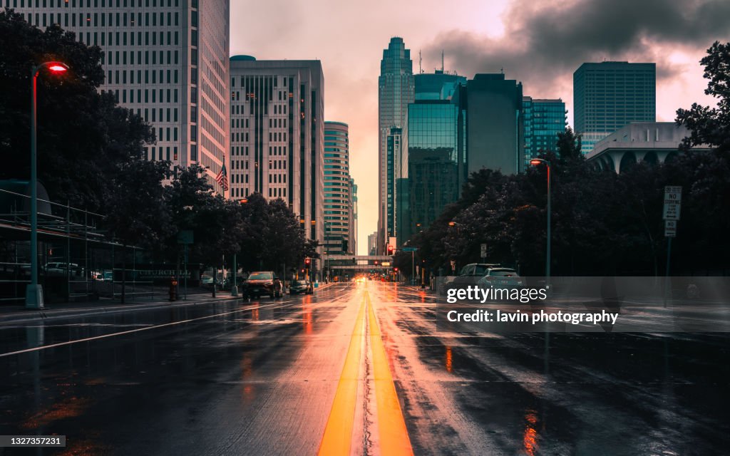 Minneapolis Skyline im Regen
