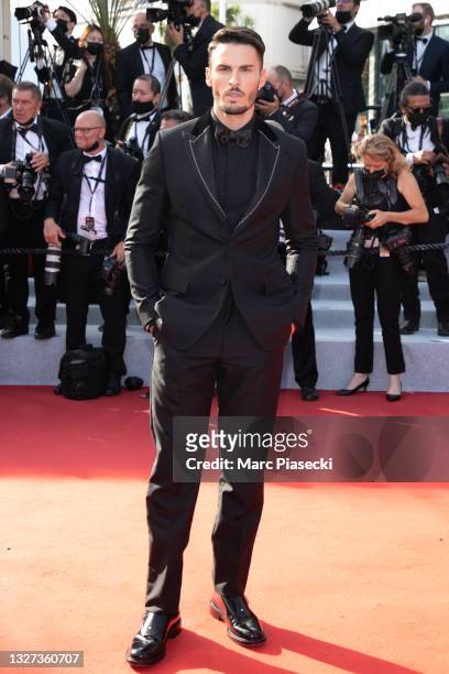 Baptiste Giabiconi attends the "Annette" screening and opening ceremony during the 74th annual Cannes Film Festival on July 06, 2021 in Cannes,...