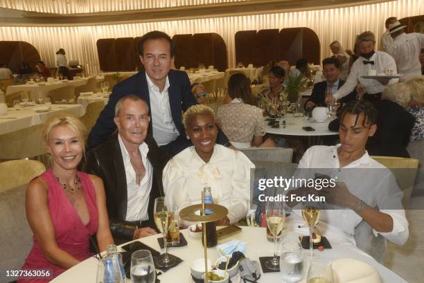 Axelle Marine, Jean Claude Jitrois, Stephane Ruffier-Meray, Nicole Coste and her son Alexandre Grimaldi Coste attend "Together" Monumental Sculpture...