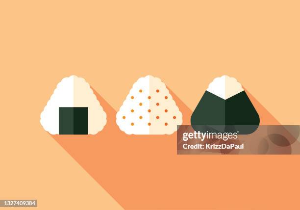 onigiri - rice ball stock illustrations