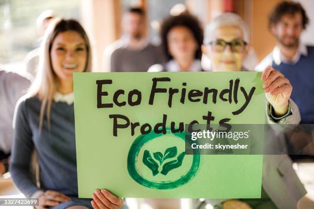 eco friendly products! - office placard stock pictures, royalty-free photos & images