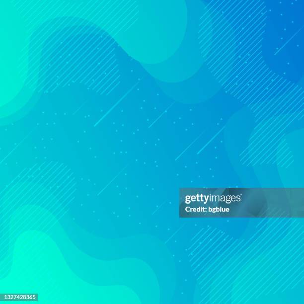 ilustraciones, imágenes clip art, dibujos animados e iconos de stock de cielo estrellado de moda con formas fluidas y geométricas - blue gradient - bright blue background