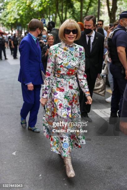 Anna Wintour attends the Balenciaga Haute Couture Fall/Winter 2021/2022 show as part of Paris Fashion Week on July 07, 2021 in Paris, France.