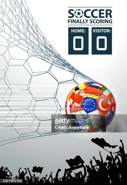 final scoring - international soccer event stock illustrations