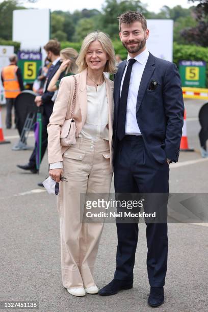 Lady Helen Taylor and Cassius Taylor attend Wimbledon Championships Tennis Tournament Day 9 at All England Lawn Tennis and Croquet Club on July 07,...