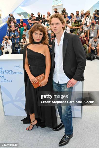 Mercedes Kilmer and Jack Kilmer attend "Val" photocall during the 74th annual Cannes Film Festival on July 07, 2021 in Cannes, France.