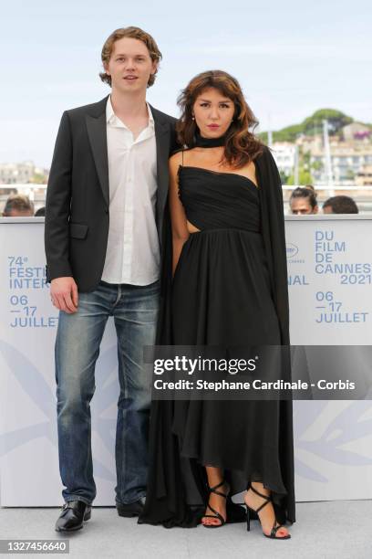 Jack Kilmer and Mercedes Kilmer attend "Val" photocall during the 74th annual Cannes Film Festival on July 07, 2021 in Cannes, France.