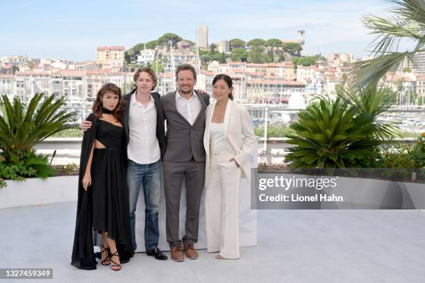 Mercedes Kilmer, Jack Kilmer, Leo Scott and Ting Poo attend "Val" photocall during the 74th annual Cannes Film Festival on July 07, 2021 in Cannes,...