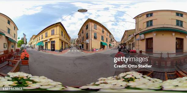 360 vr / village of levanto - 360 vr stock pictures, royalty-free photos & images