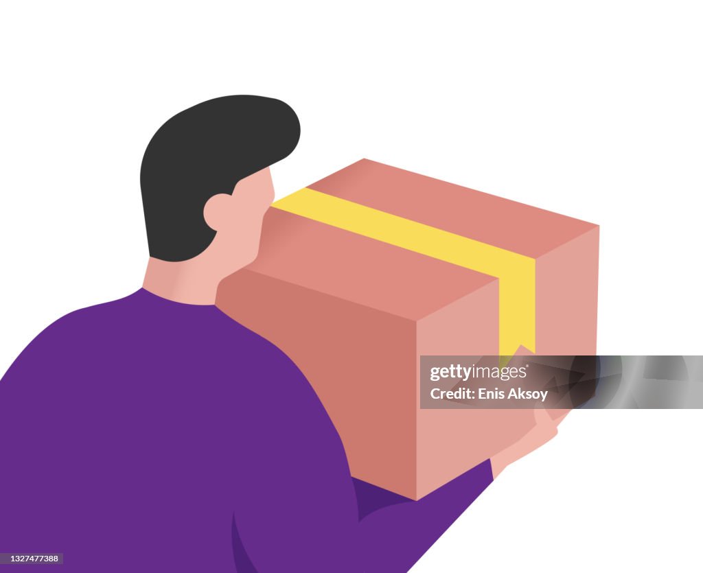 パッケージを運ぶ男