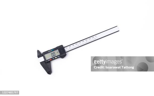 dgital electronic vernier caliper, isolated on white background - rules stock pictures, royalty-free photos & images