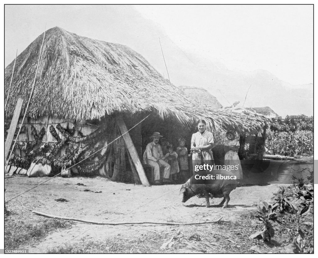 Antique black and white photograph: Isla de la Juventud family