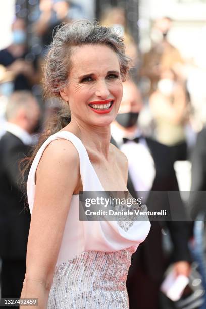 Andie Macdowell attends the "Tout S'est Bien Passe " screening during the 74th annual Cannes Film Festival on July 07, 2021 in Cannes, France.