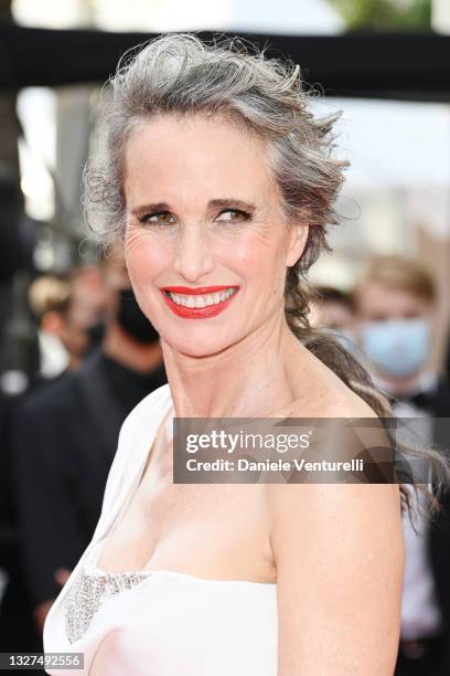 Andie Macdowell attends the "Tout S'est Bien Passe " screening during the 74th annual Cannes Film Festival on July 07, 2021 in Cannes, France.