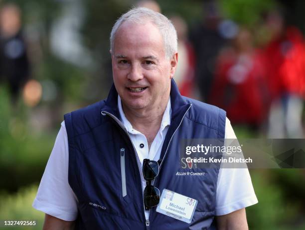 Co-founder and co-president of Kensico Capital Management Michael Lowenstein walks to a morning session at the Allen & Company Sun Valley Conference...