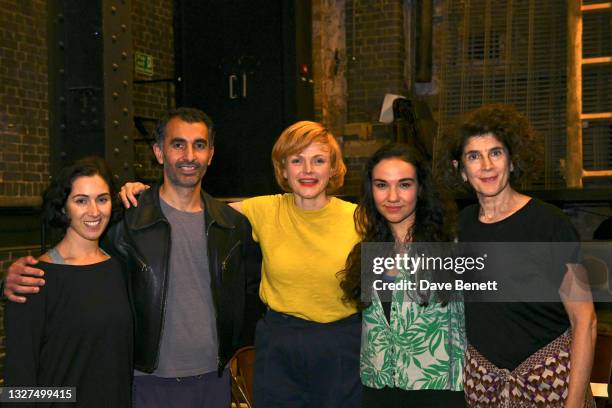 Rendah Beshoori, Murat Erkek, Maxine Peake, Sarah Agha and Anna Savva pose at a photocall for Hannah Khalil's "Bitterenders", a live streamed...