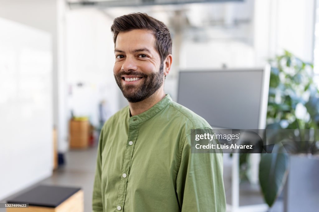 Close-up of a male business professional in office