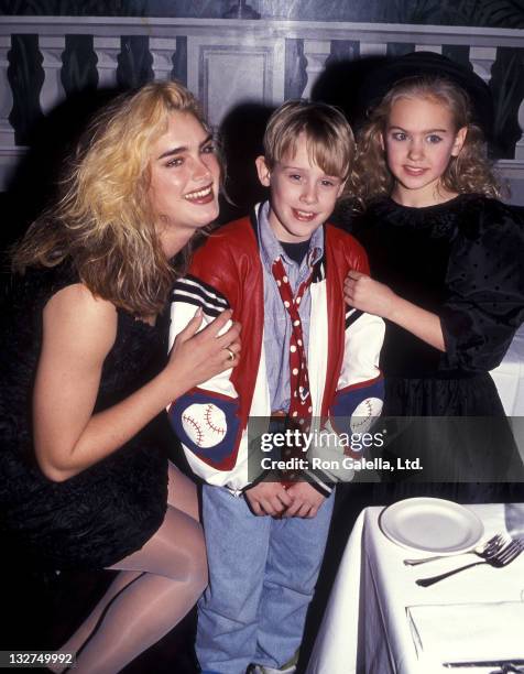 Actress Brooke Shields, actor Macaulay Culkin and model Laura Bundy attend the Ford Modeling Agency's Children's Divison Celebrates the Holiday...