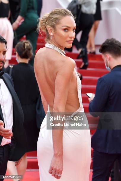 Candice Swanepoel attends the "Tout S'est Bien Passe " screening during the 74th annual Cannes Film Festival on July 07, 2021 in Cannes, France.