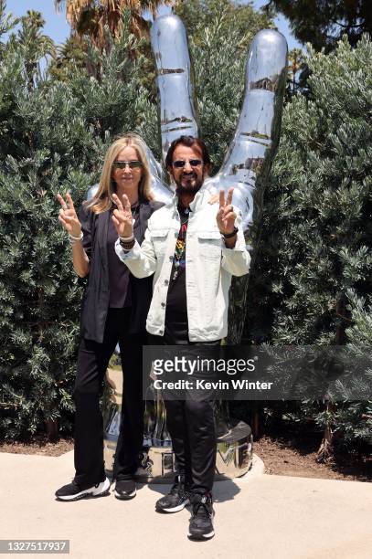 Ringo Starr and Barbara Bach attend Ringo Starr's Peace & Love Birthday on July 07, 2021 in Beverly Hills, California.