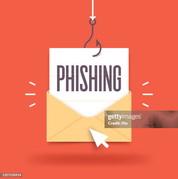 illustrazioni stock, clip art, cartoni animati e icone di tendenza di busta frode hacking e-mail di phishing - amo