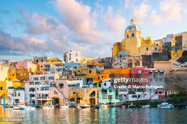 procida island, gulf of naples, campania, italy. - naples italy foto e immagini stock