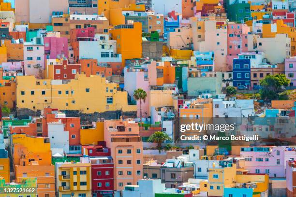 aerial view of colorful cityscape - tenerife spain stock pictures, royalty-free photos & images