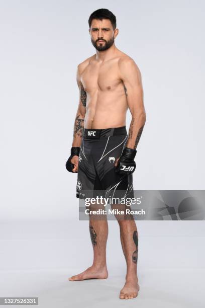 Carlos Condit poses for a portrait during a UFC photo session on July 7, 2021 in Las Vegas, Nevada.