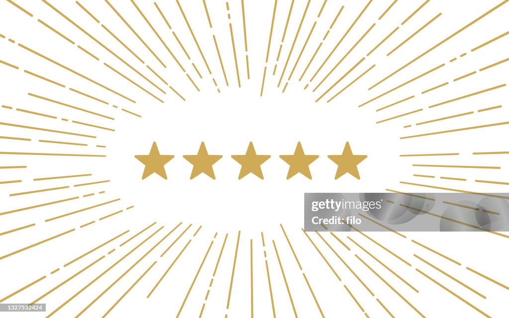Fundo de classificação de avaliação de cinco estrelas