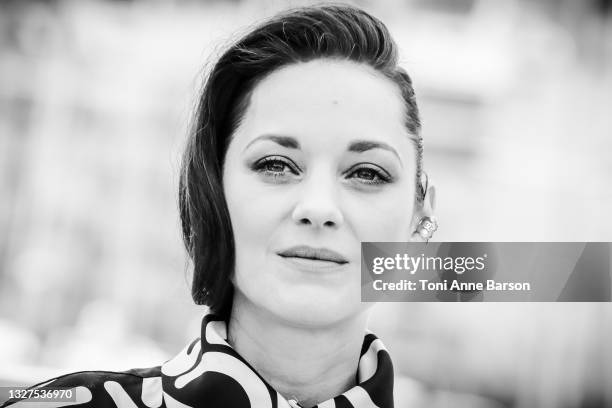 Marion Cotillard attends the "Annette" photocall during the 74th annual Cannes Film Festival on July 06, 2021 in Cannes, France.