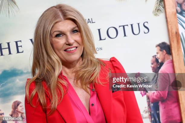 Connie Britton attends the Los Angeles premiere of the new HBO Limited Series "The White Lotus" at Bel-Air Bay Club on July 07, 2021 in Pacific...