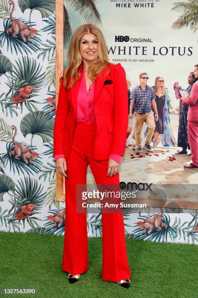 Connie Britton attends the Los Angeles premiere of the new HBO Limited Series "The White Lotus" at Bel-Air Bay Club on July 07, 2021 in Pacific...