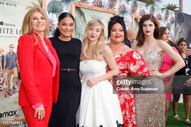 Connie Britton, Brittany O'Grady, Sydney Sweeney, Jolene Purdy, and Alexandra Daddario attend the Los Angeles premiere of the new HBO Limited Series...