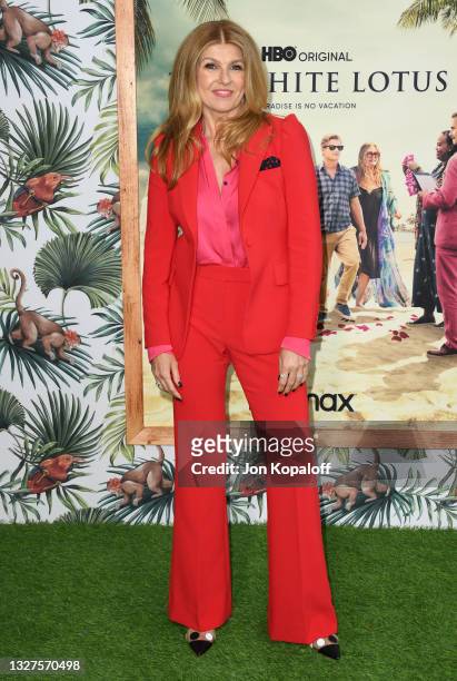Connie Britton arrives at the Los Angeles Premiere Of New HBO Limited Series "The White Lotus" at Bel-Air Bay Club on July 07, 2021 in Pacific...
