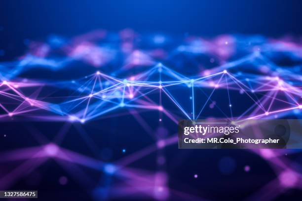 3d rendering neon colored abstract background, futuristic texture design - neon numbers stock-fotos und bilder