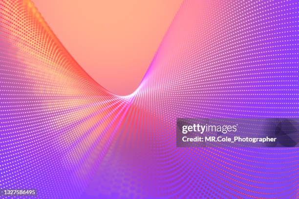 3d rendering twisted multi colored abstract background, - flowing particles stock pictures, royalty-free photos & images