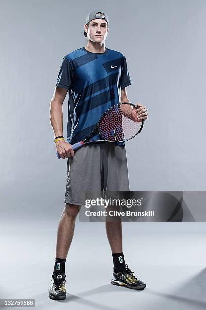 John Isner of the USA poses during the ATP Mens Tennis portrait session at the Indian Wells Tennis Club on March 8, 2011 in Palm Springs, California.
