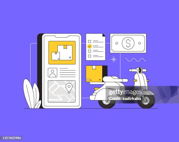 delivery elements content modern flat style illustration - freight train loading stock illustrations